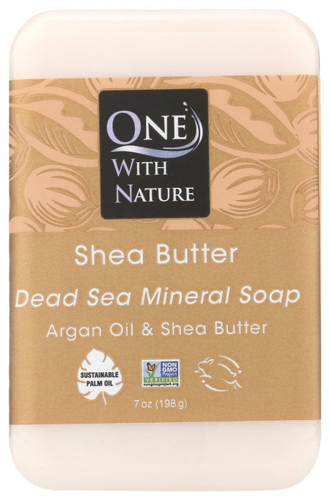 The Dead Sea's rich mineral salts deeply cleanse and tone while restoring the skin's natural pH. This unique soap combines pure Dead Sea salt, argan oil and shea butter in a natural vegetable base. Triple milled* right at the source &mdash; The Dead Sea. Absolutely nothing artificial. Warm and light vanilla scent.
*Triple milling creates a higher quality, longer lasting bar.