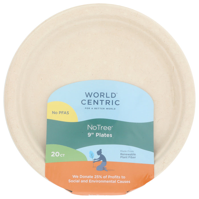 WORLD CENTRIC: Fiber Plates 9 Inches, 20 pc