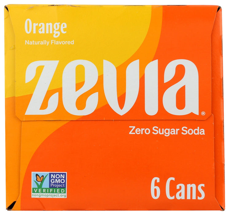 ZEVIA: All Natural Zero Calorie Soda Orange 6-12 fl oz, 72 fl oz