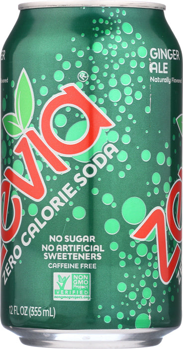 ZEVIA: All Natural Zero Calorie Soda Ginger Ale 6-12 fl oz, 72 fl oz