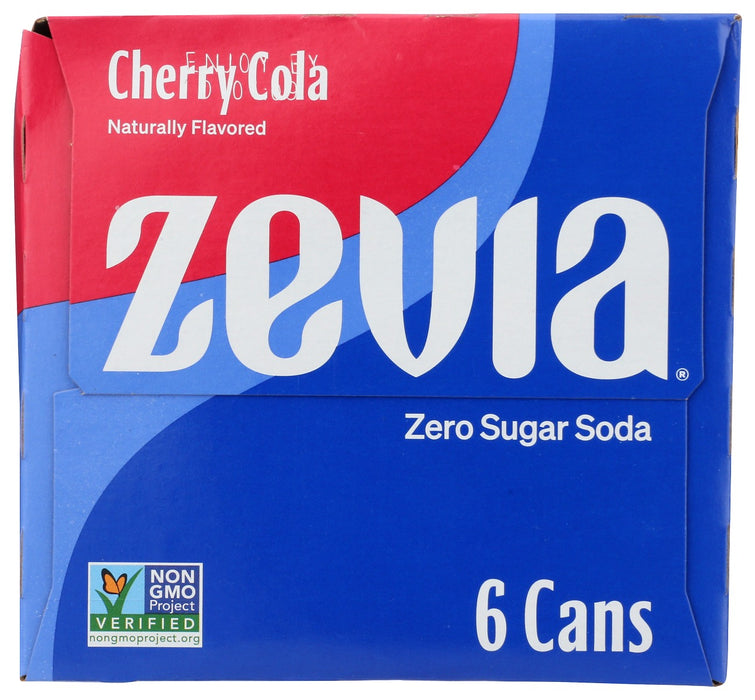 ZEVIA: Zero Calorie Soda Cherry Cola 6-12oz, 72 oz