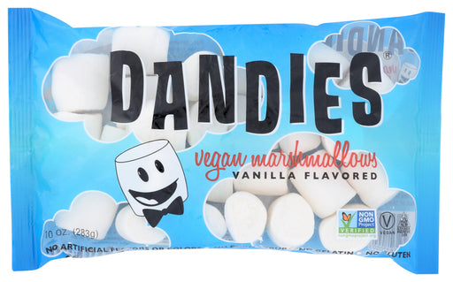 Dandies Marshmallows are made with no artificial flavors or colors, no corn syrup, no gelatin, and no gluten. Our marshmallows are kosher and made with non-gmo ingredients.