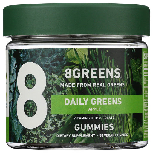 8GREENS: Green Daily8 Apple Gummy, 50 PC - No Brand For Less 