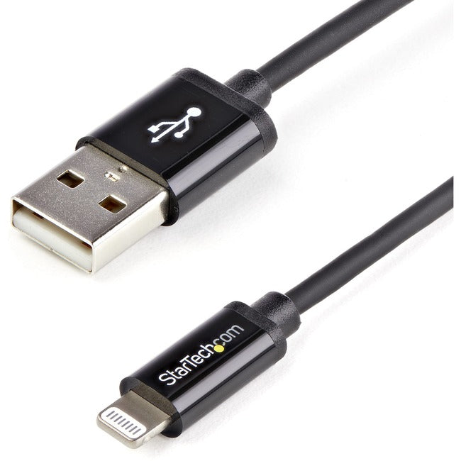 StarTech.com 2m (6ft) Long Black Apple® 8-pin Lightning Connector to USB Cable for iPhone / iPod / iPad