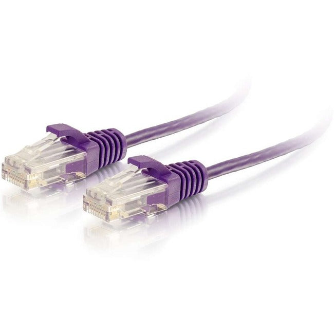 C2G 7ft Cat6 Snagless Unshielded (UTP) Slim Ethernet Network Patch Cable - Purple