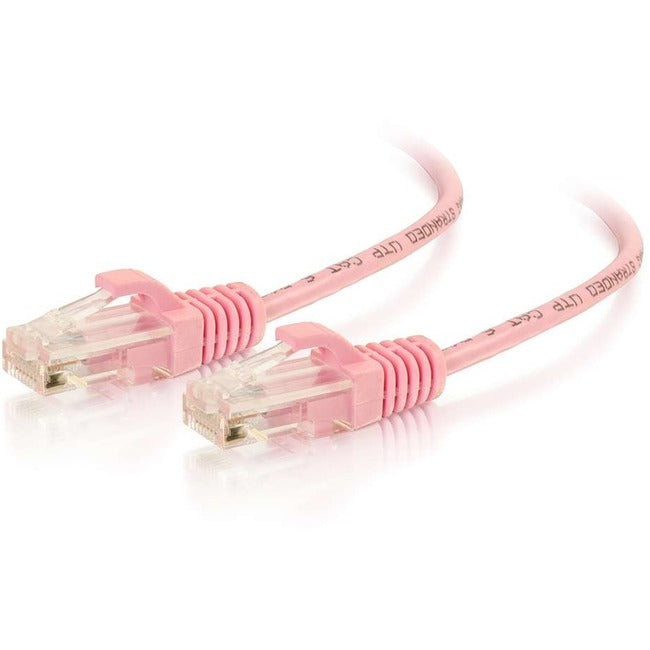 C2G 7ft Cat6 Snagless Unshielded (UTP) Slim Ethernet Network Patch Cable - Pink