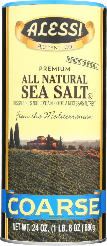 ALESSI: Premium All Natural Coarse Sea Salt, 24 Oz - No Brand For Less 