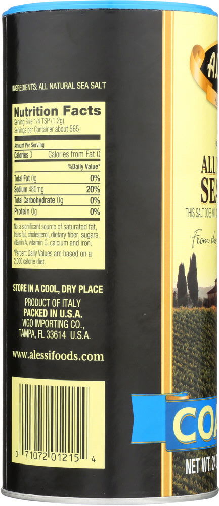 ALESSI: Premium All Natural Coarse Sea Salt, 24 Oz - No Brand For Less 