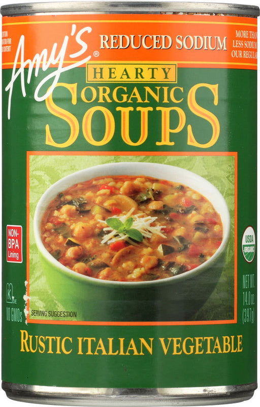 AMYS: Soup Vegetable Italian Reduce Sodium, 14 oz - No Brand For Less 