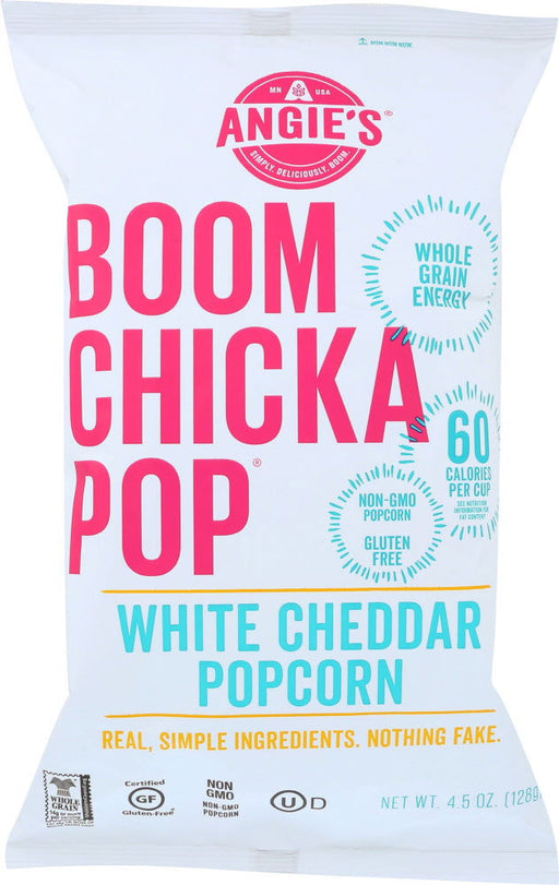 ANGIE'S: Popcorn Boomchickapop White Cheddar Popcorn, 4.5  oz - No Brand For Less 