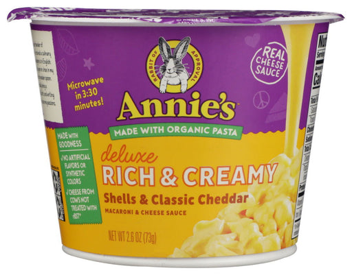 ANNIES HOMEGROWN: Deluxe Rich and Creamy Shells and Classic Cheddar Mac and Cheese, 2.6 oz - No Brand For Less 