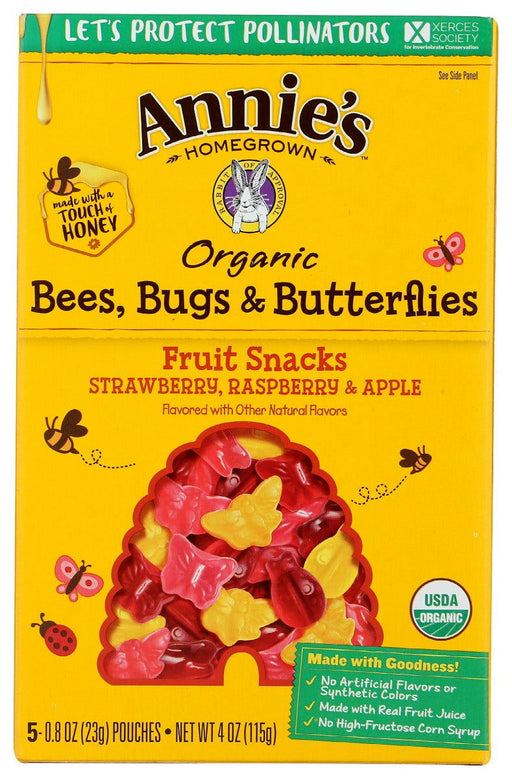 ANNIES HOMEGROWN: Fruit Snk Bees Bugs Btrfl, 4 oz - No Brand For Less 