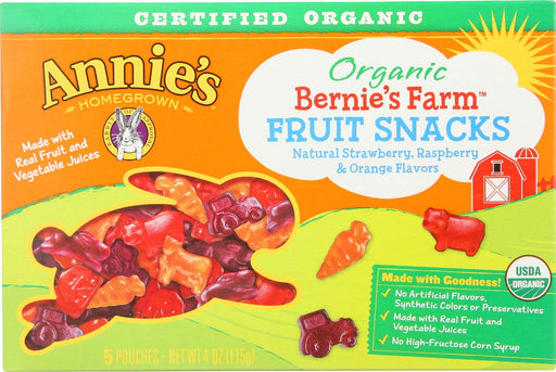 ANNIES HOMEGROWN: Fruit Snk Bernies Farm, 4 oz - No Brand For Less 