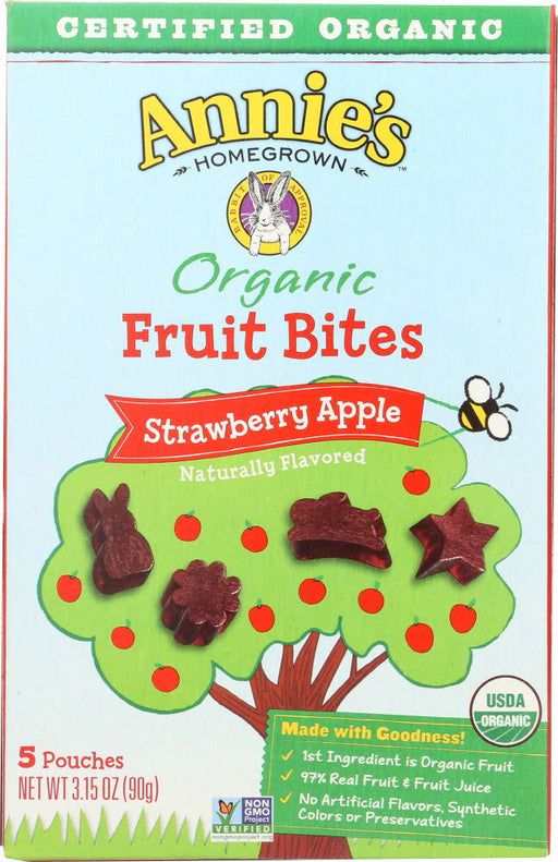 ANNIES HOMEGROWN: Organic Fruit Bite Strawberry, 3.15 oz - No Brand For Less 