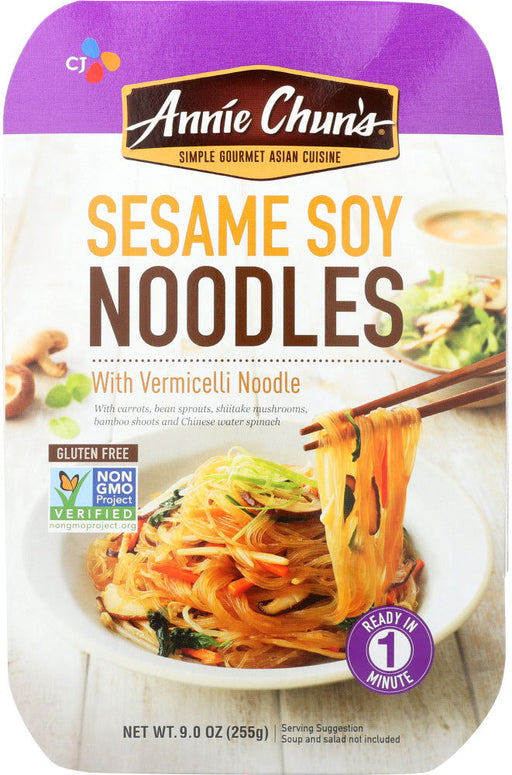 ANNIE CHUNS: Entree Noodles Sesame Soy, 9 oz - No Brand For Less 