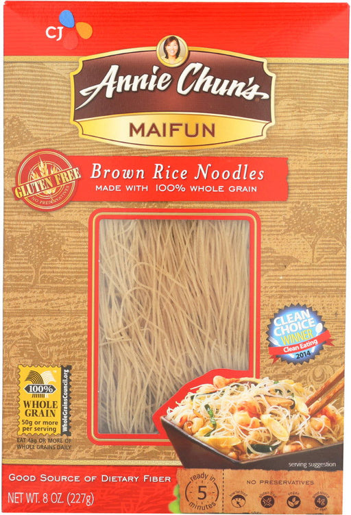 ANNIE CHUNS: Maifun Brown Rice Noodles, 8 oz - No Brand For Less 