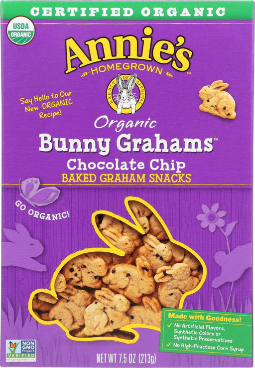 ANNIE'S HOMEGROWN: Bunny Grahams Chocolate Chip, 7.5 oz - No Brand For Less 