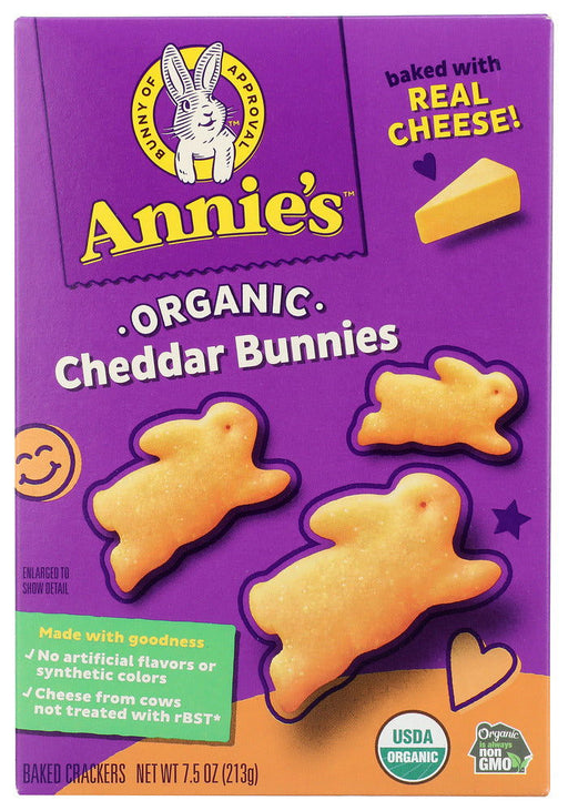 ANNIE'S HOMEGROWN: Cheddar Bunnies Baked Snack Crackers Original, 7.5 Oz - No Brand For Less 