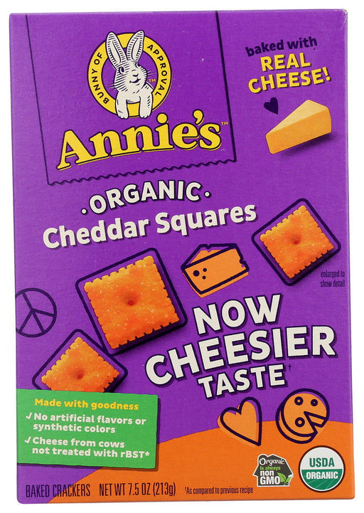 ANNIE'S HOMEGROWN: Cheddar Squares, 7.5 oz - No Brand For Less 