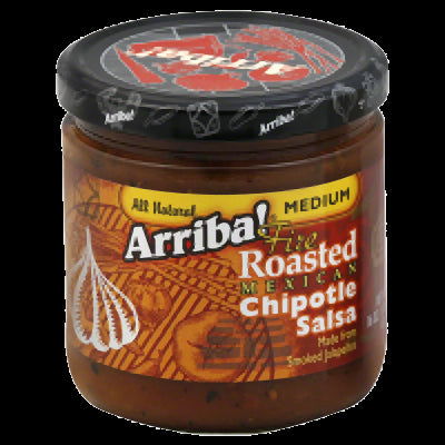 ARRIBA: Fire Roasted Mexican Chipotle Salsa Medium, 16 Oz - No Brand For Less 