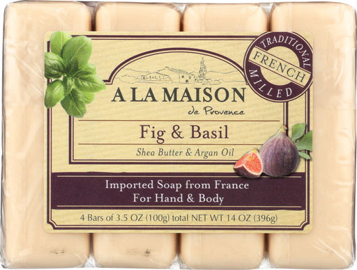 A LA MAISON: Fig & Basil Bar Soap 4 Bars Value Pack, 14 oz - No Brand For Less 