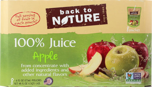 BACK TO NATURE: Apple Juice All Natural 8 Pack, 48 oz - No Brand For Less 