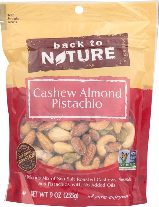 BACK TO NATURE: Cashew Almond Pistachio Mix, 9 oz - No Brand For Less 