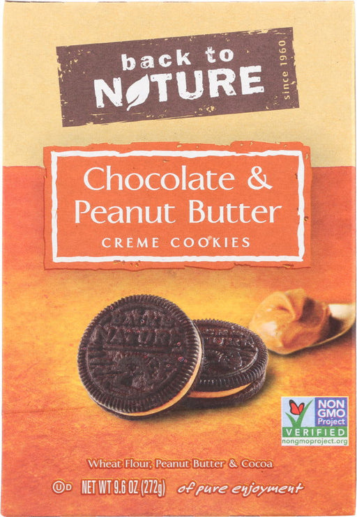 BACK TO NATURE: Chocolate Peanut Butter Creme Cookies, 9.6 oz - No Brand For Less 