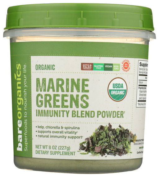 BAREORGANICS: Marine Super Greens Pwdr, 8 oz - No Brand For Less 