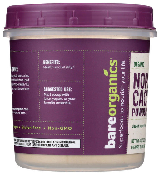 BAREORGANICS: Nopal Cactus Powder, 8 oz - No Brand For Less 