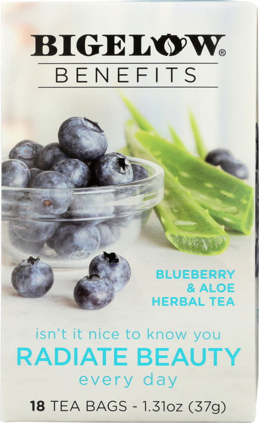 BIGELOW: Benefits Blueberry and Aloe Herbal Tea 18 Bags, 1.31 oz - No Brand For Less 