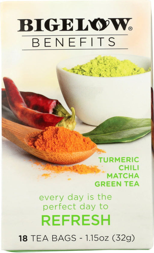 BIGELOW: Benefits Turmeric Chili Matcha Green Tea 18 Bags, 1.15 oz - No Brand For Less 