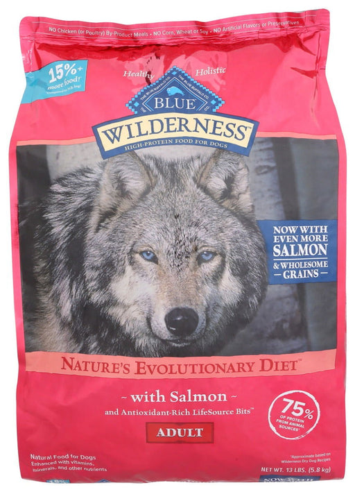 BLUE BUFFALO: Dog Food Adlt Slmn Wldrn, 13 LB - No Brand For Less 