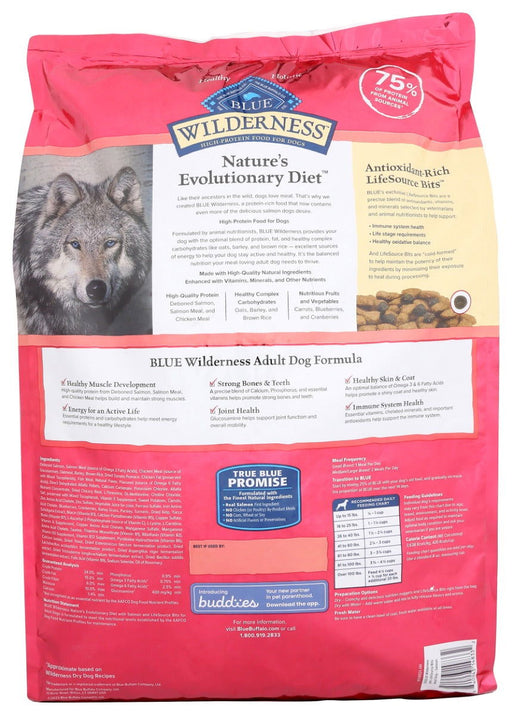 BLUE BUFFALO: Dog Food Adlt Slmn Wldrn, 13 LB - No Brand For Less 