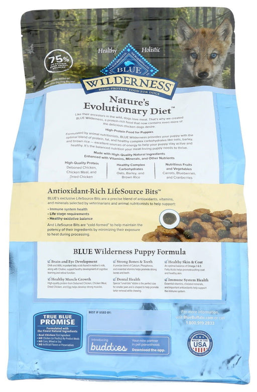 BLUE BUFFALO: Dog Food Pppy Chc Wldrns, 4.5 LB - No Brand For Less 