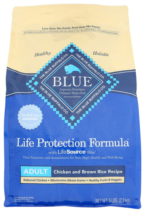 BLUE BUFFALO: Food Dog Adlt Chkn Brw Rc, 5 LB - No Brand For Less 