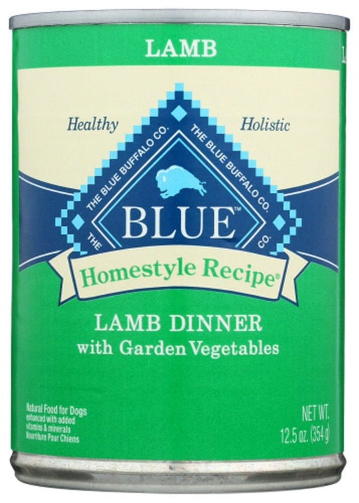 BLUE BUFFALO: Homestyle Recipe Adult Dog Food Lamb Dinner with Garden Vegetables, 12.50 oz - No Brand For Less 