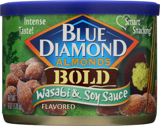 BLUE DIAMOND: Almond Bold Wasabi & Soy, 6 oz - No Brand For Less 