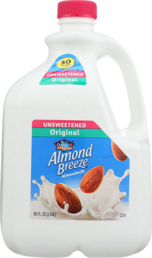 BLUE DIAMOND: Almond Breeze Unsweetened Original Almondmilk, 96 oz - No Brand For Less 