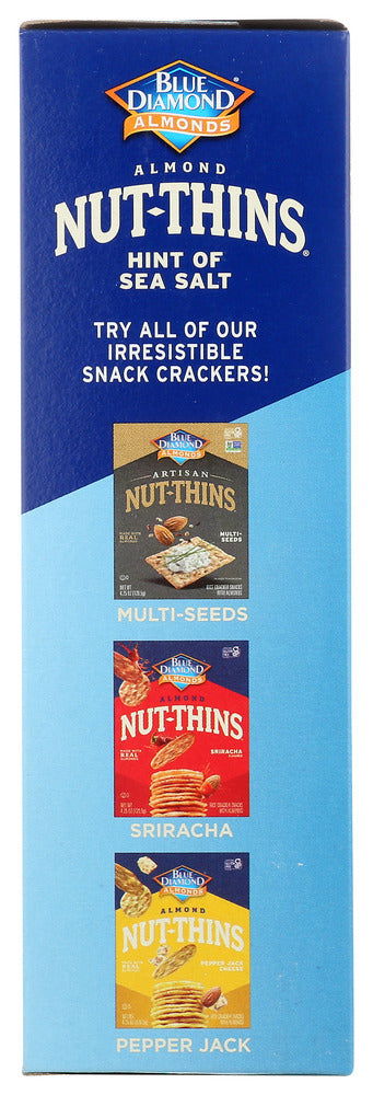 BLUE DIAMOND: Almond Nut-Thins Nut & Rice Cracker Snacks Hint of Sea Salt, 4.25 oz - No Brand For Less 