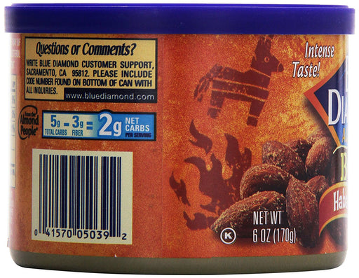 BLUE DIAMOND: Almonds Bold Habanero BBQ, 6 oz - No Brand For Less 