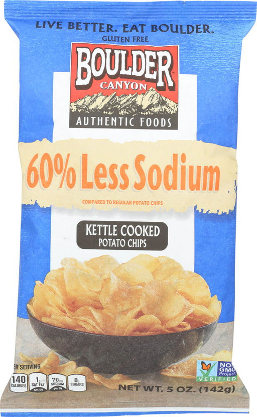 BOULDER CANYON: 60% Less Sodium Kettle Potato Chips, 5 oz - No Brand For Less 