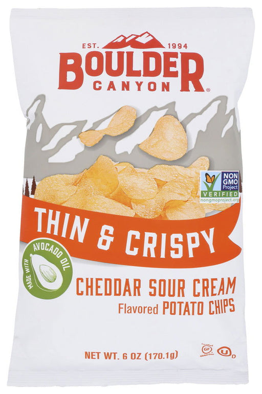 BOULDER CANYON: Cheddar Sour Cream Potato Chips, 6 oz - No Brand For Less 