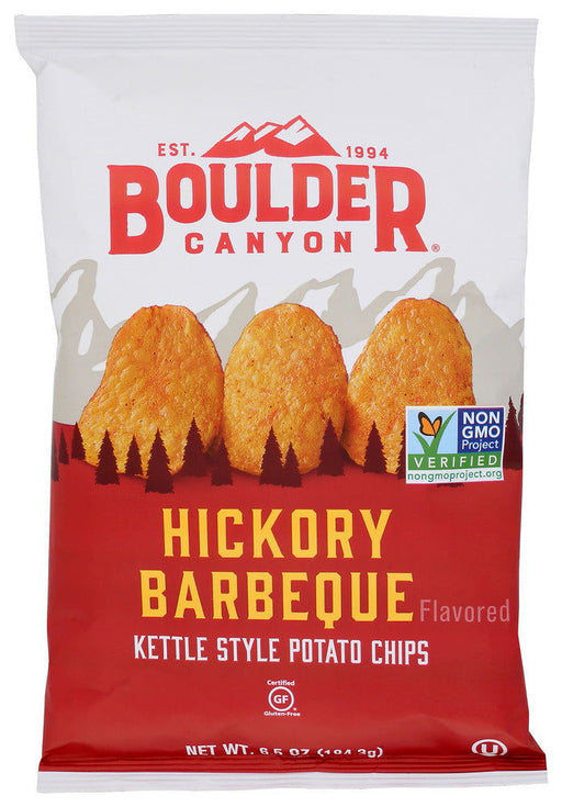 BOULDER CANYON: Hickory Barbeque Kettle Cooked Potato Chips, 6.5 oz - No Brand For Less 