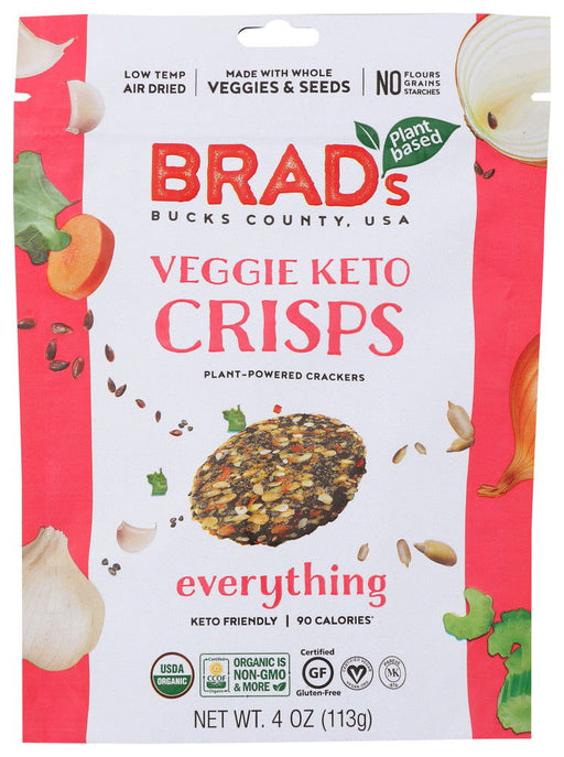 BRADS PLANT BASED: Everything Veggie Keto Crisps, 4 oz - No Brand For Less 