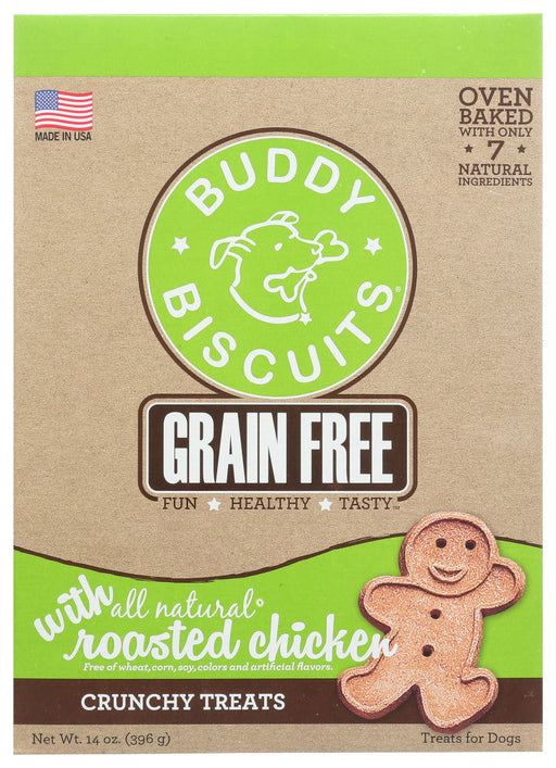 BUDDY BISCUITS: Treat Baked Dog Roasted Chicken, 14 oz - No Brand For Less 