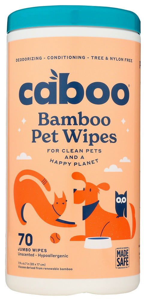 CABOO: Bamboo Pet Wipes, 70 ct - No Brand For Less 