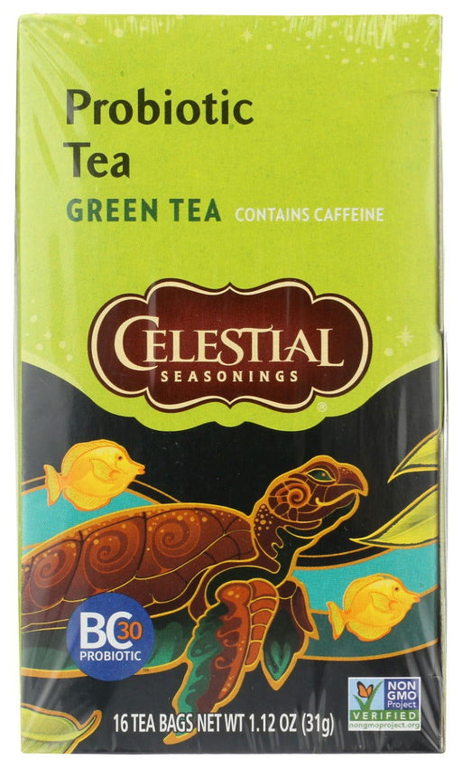 CELESTIAL SEASONINGS: Probiotic Green Tea, 16 bg - No Brand For Less 