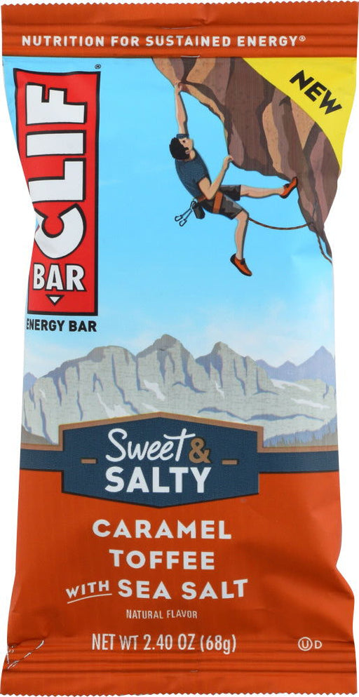 CLIF: Caramel Toffee with Sea Salt Energy Bar, 2.4 oz - No Brand For Less 