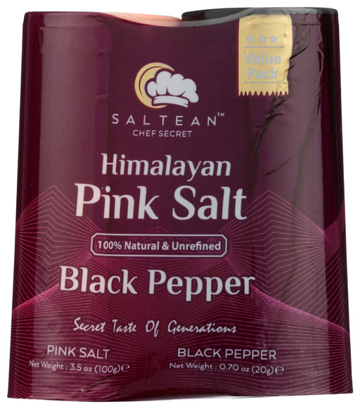 SALTEAN CHEF SECRET: Himalayan Salt and Black Pepper Set, 3.5 oz